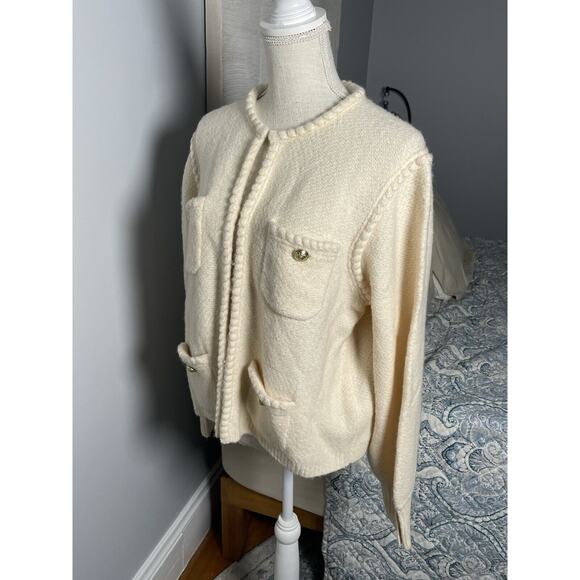J. Crew Odette sweater lady jacket with jewel buttons size large - Picture 6 of 8